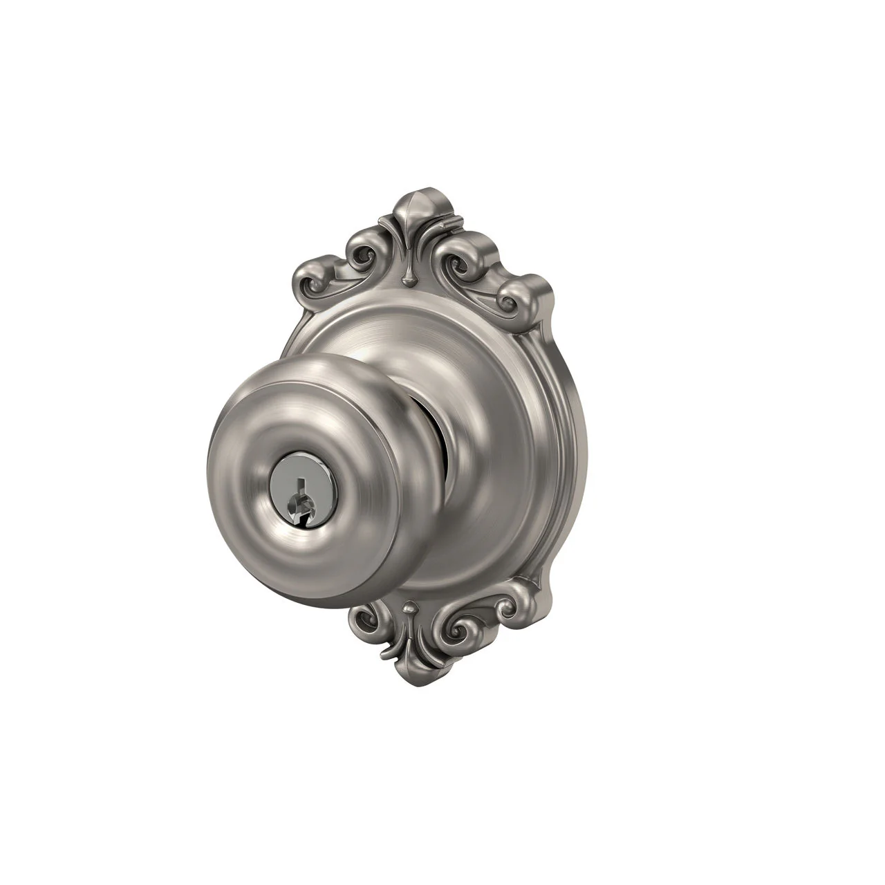 Schlage Georgian Aged Bronze Keyed Entry Door Knob with Brookshire Trim - Image 2