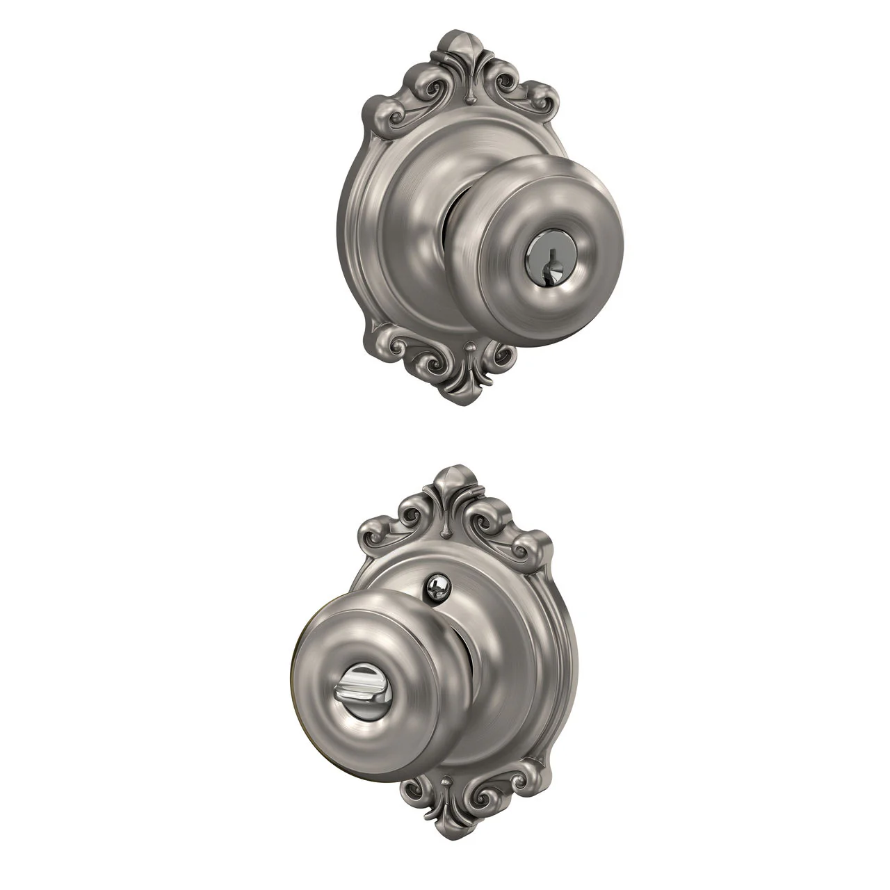 Schlage Georgian Aged Bronze Keyed Entry Door Knob with Brookshire Trim - Image 4