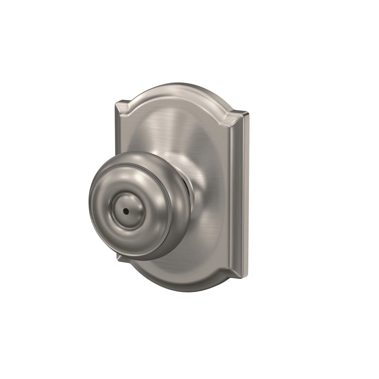 Schlage Georgian Matte Black Privacy Bed/Bath Door Knob with Camelot Trim - Image 3