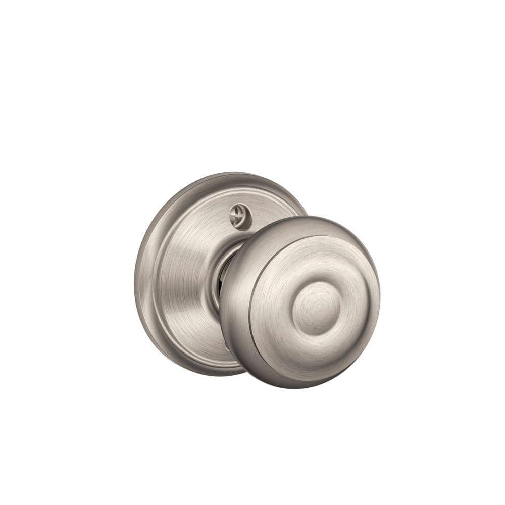 Schlage Georgian Satin Nickel Dummy Door Knob, Round Backplate