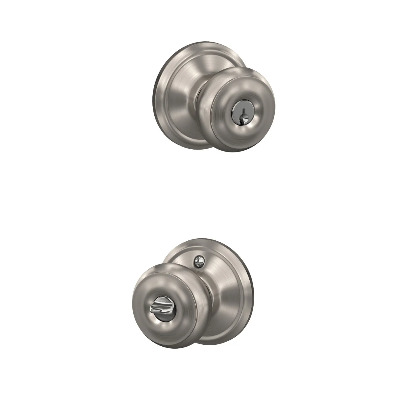 Schlage Georgian Satin Nickel Keyed Entry Door Knob - Image 4