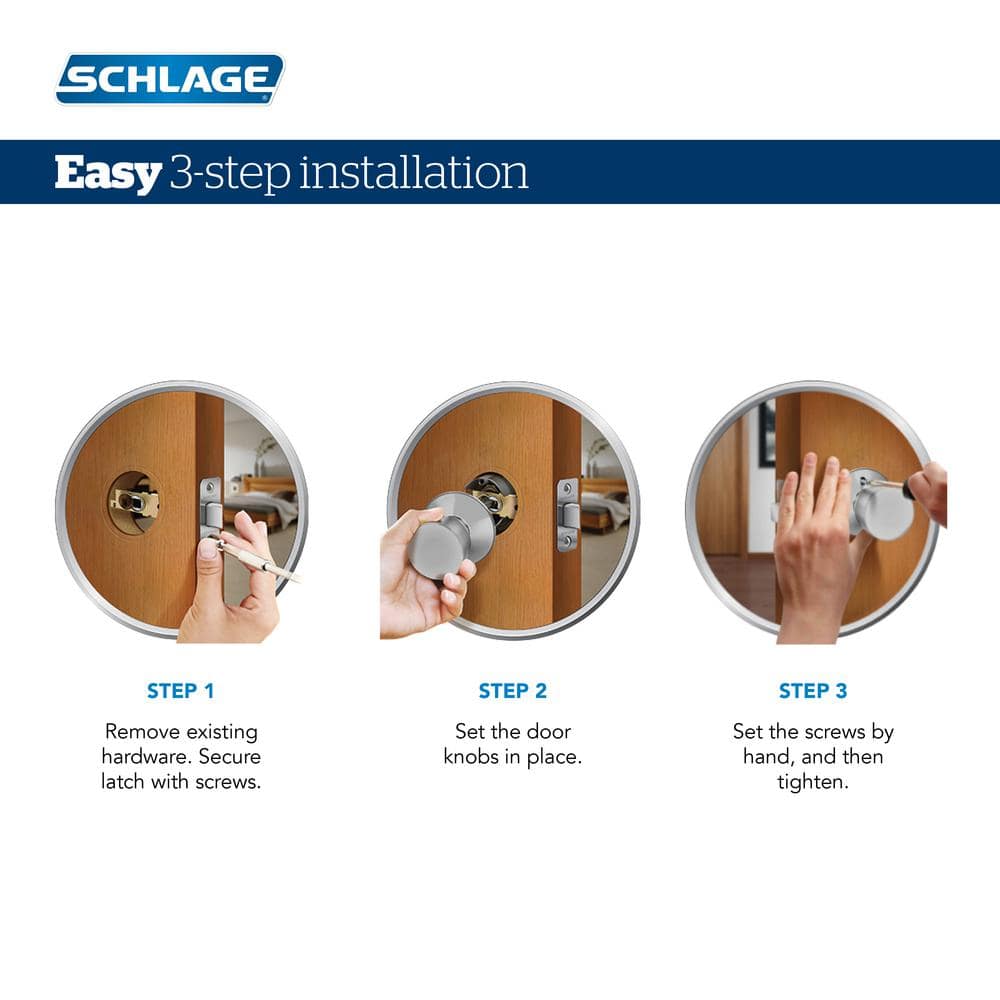 Schlage Georgian Satin Nickel Keyed Entry Door Knob with Addison Trim - Image 3