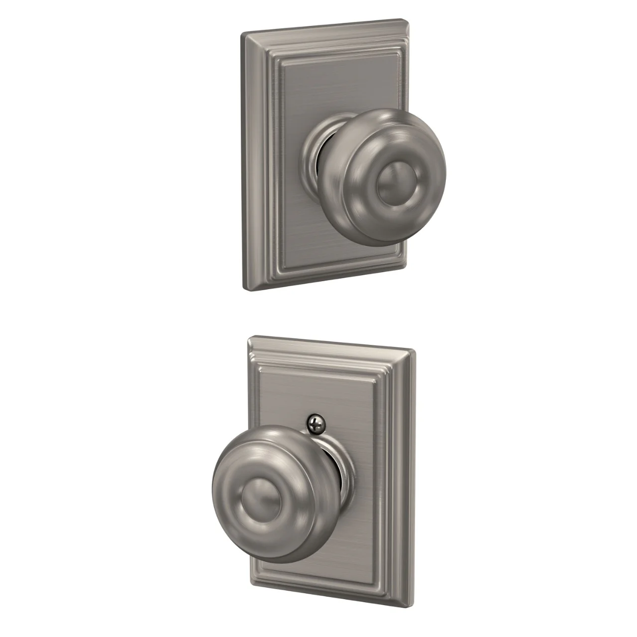 Schlage Georgian Satin Nickel Passage Hall/Closet Door Knob with Addison Trim - Image 4