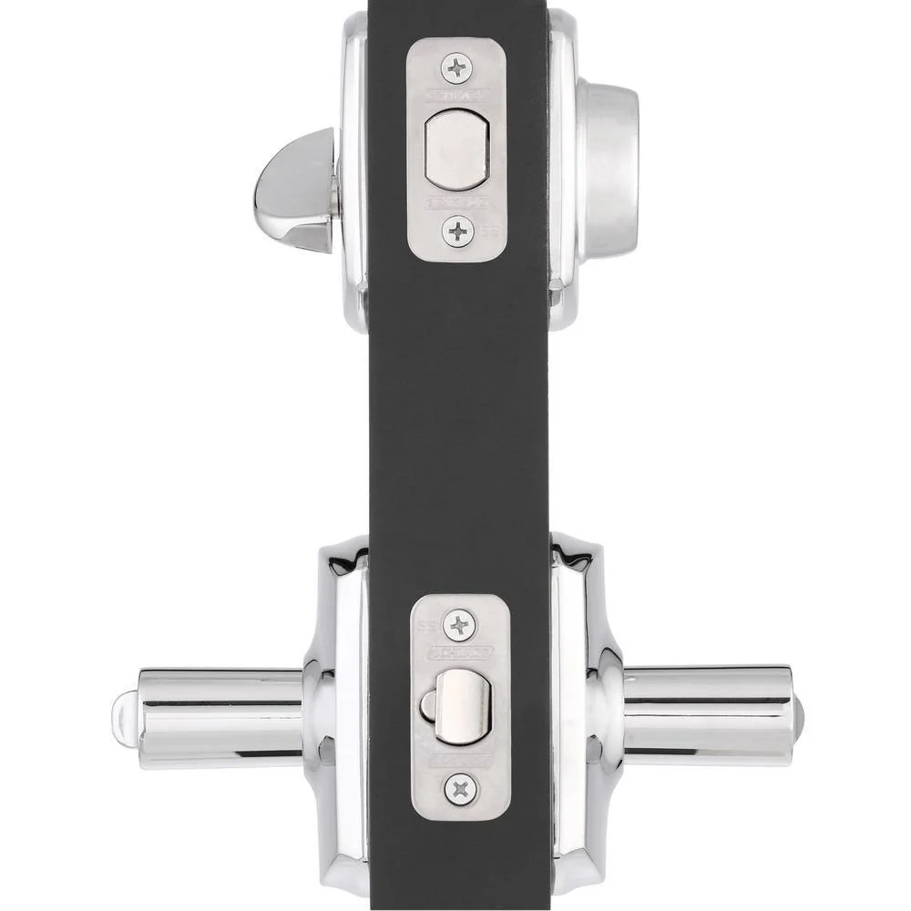 Schlage Greenwich Bright Chrome Single Cylinder Deadbolt with Broadway Entry Door Lever Combo Pack - Image 3