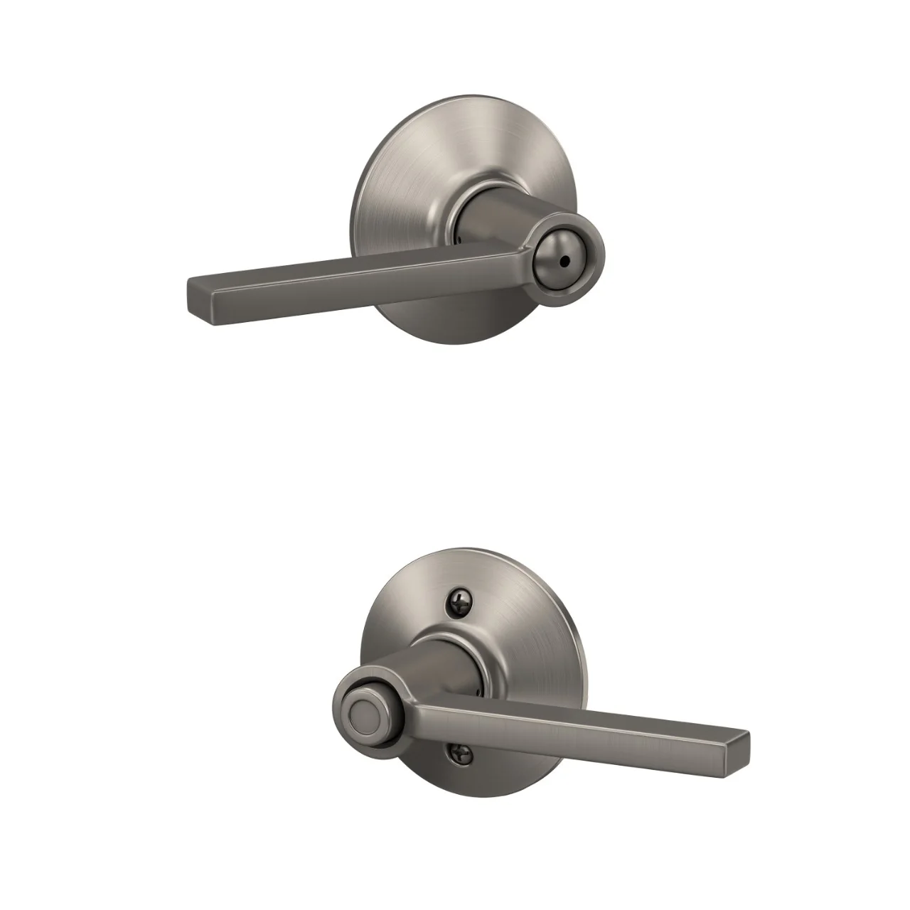 Schlage Latitude Matte Black Privacy Bed/Bath Door Lever - Image 4