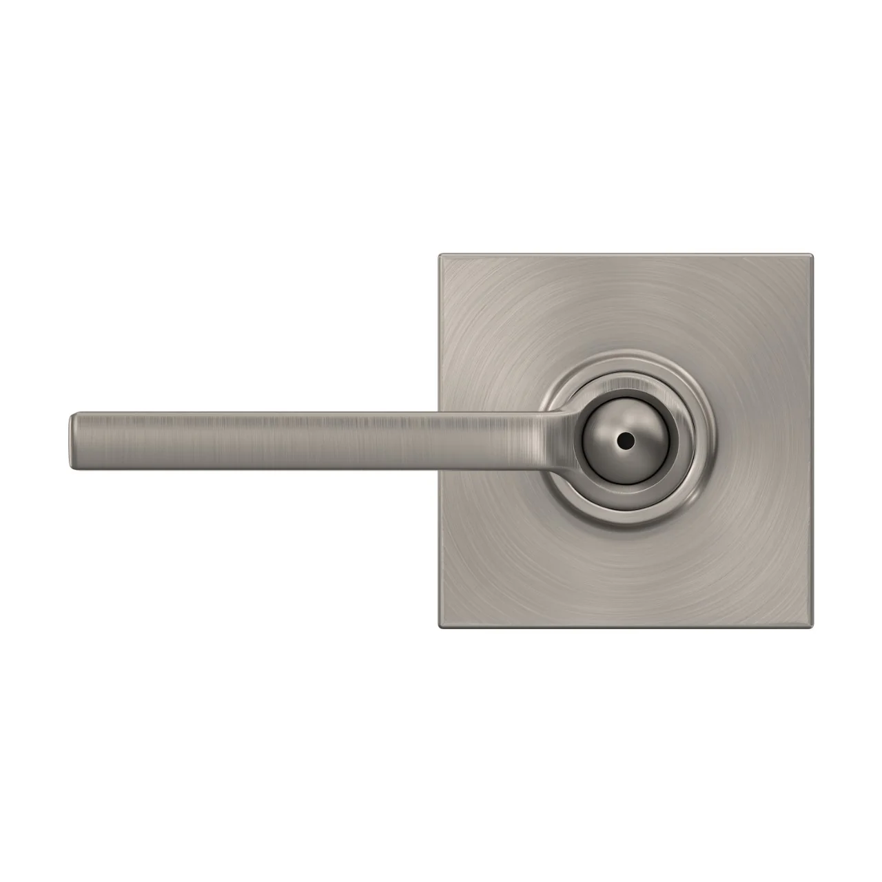 Schlage Latitude Satin Nickel Privacy Bed/Bath Door Lever with Collins Trim - Image 2