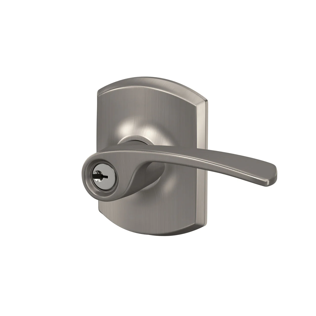 Schlage Merano Matte Black Keyed Entry Door Lever with Greenwich Trim - Image 2