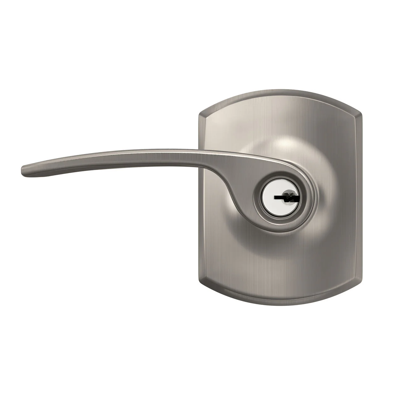 Schlage Merano Matte Black Keyed Entry Door Lever with Greenwich Trim - Image 3