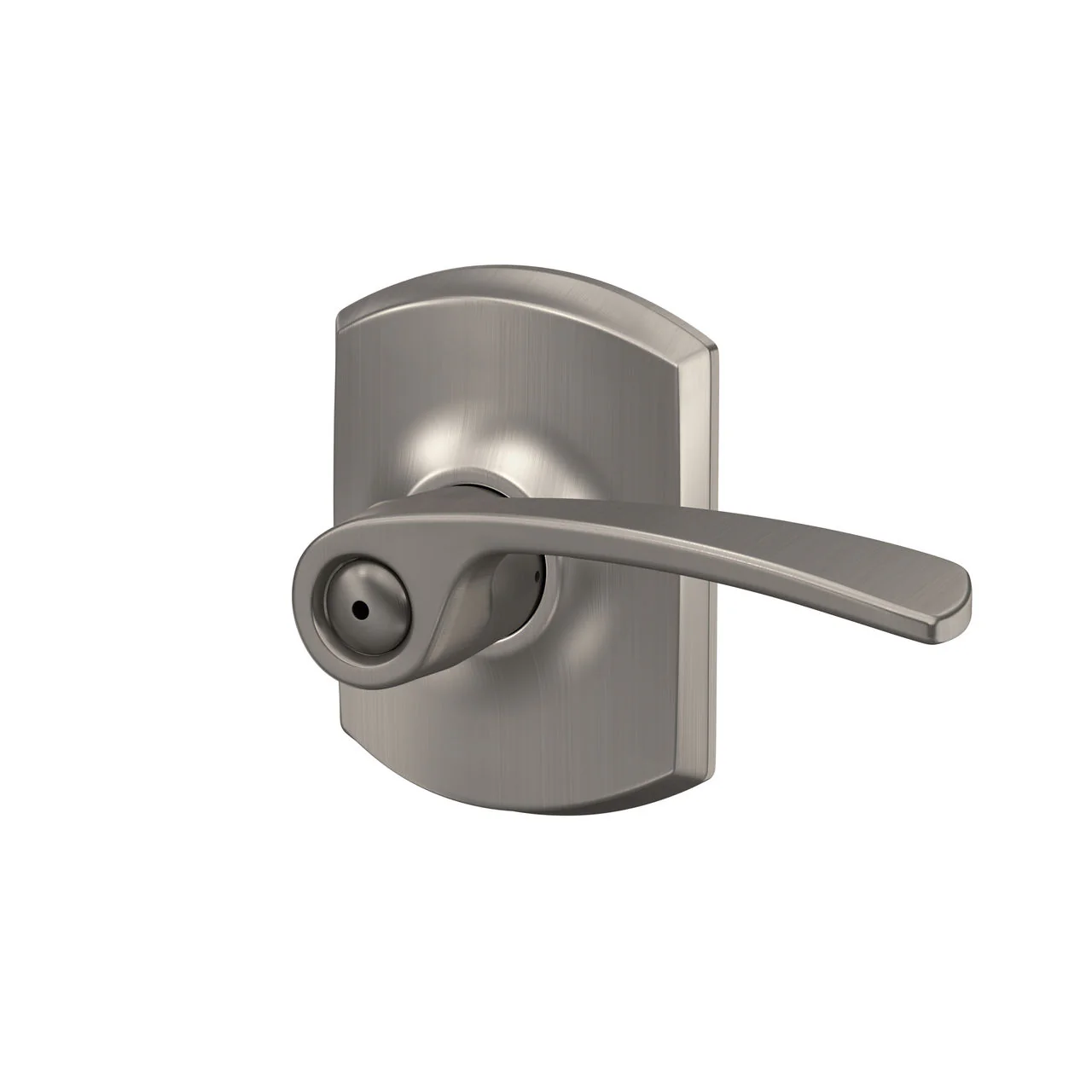 Schlage Merano Matte Black Privacy Bed/Bath Door Lever with Greenwich Trim - Image 3