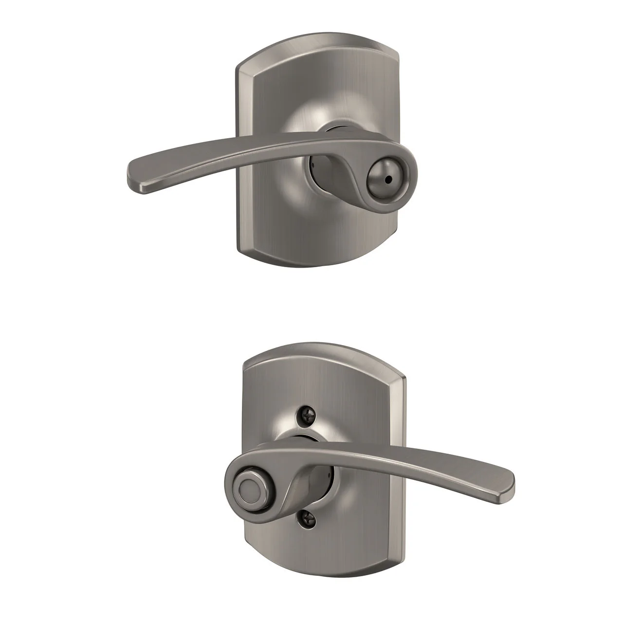 Schlage Merano Matte Black Privacy Bed/Bath Door Lever with Greenwich Trim - Image 4