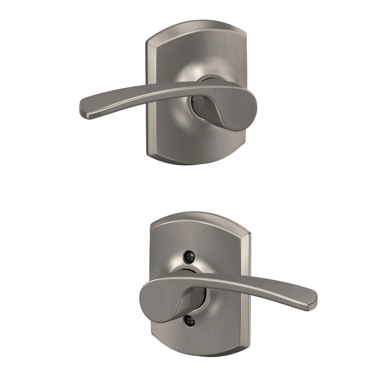 Schlage Merano Passage Hall/Closet Door Lever with Greenwich Trim, Matte Black - Image 4