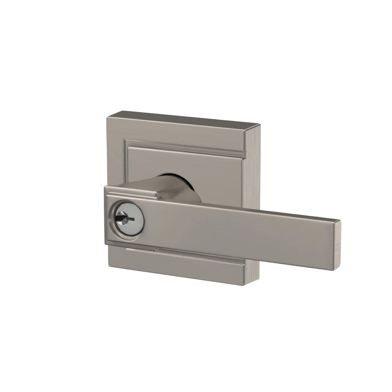 Schlage Northbrook Satin Nickel Keyed Entry Door Lever with Upland Trim - Image 3