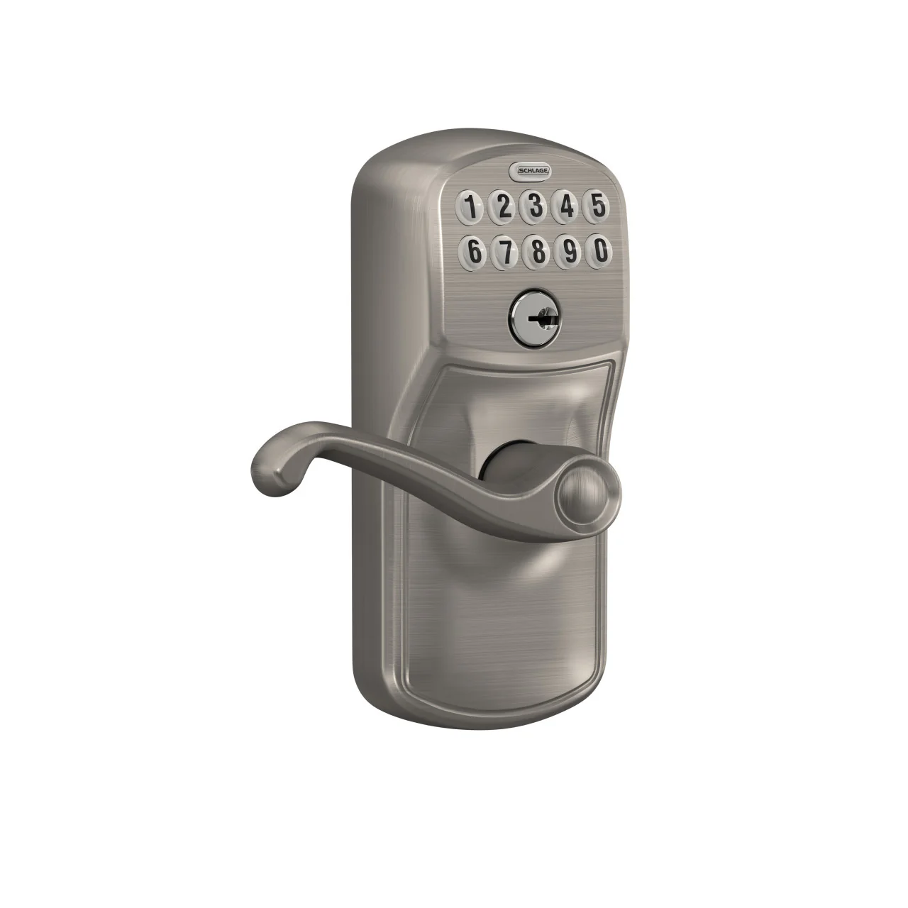 Schlage Plymouth Aged Bronze Keypad Lever with Flair Lever, Flex-Lock Electronic Door Lock - Image 2