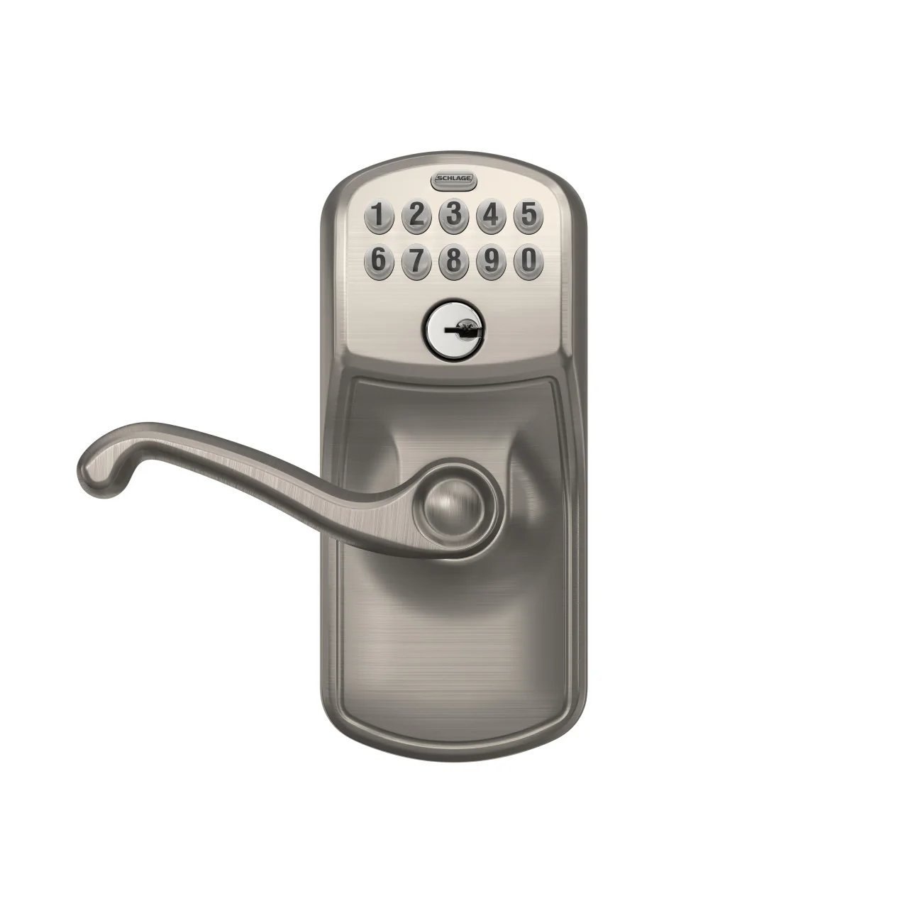 Schlage Plymouth Aged Bronze Keypad Lever with Flair Lever, Flex-Lock Electronic Door Lock - Image 3