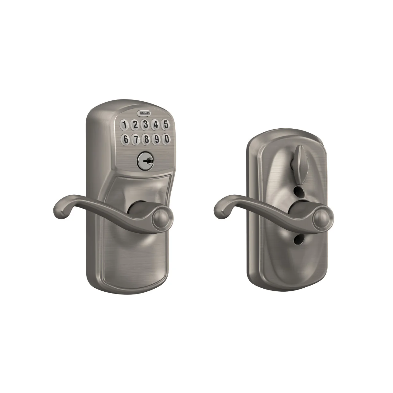 Schlage Plymouth Bright Brass Keypad Lever with Flair Lever Featuring Flex-Lock - Image 6