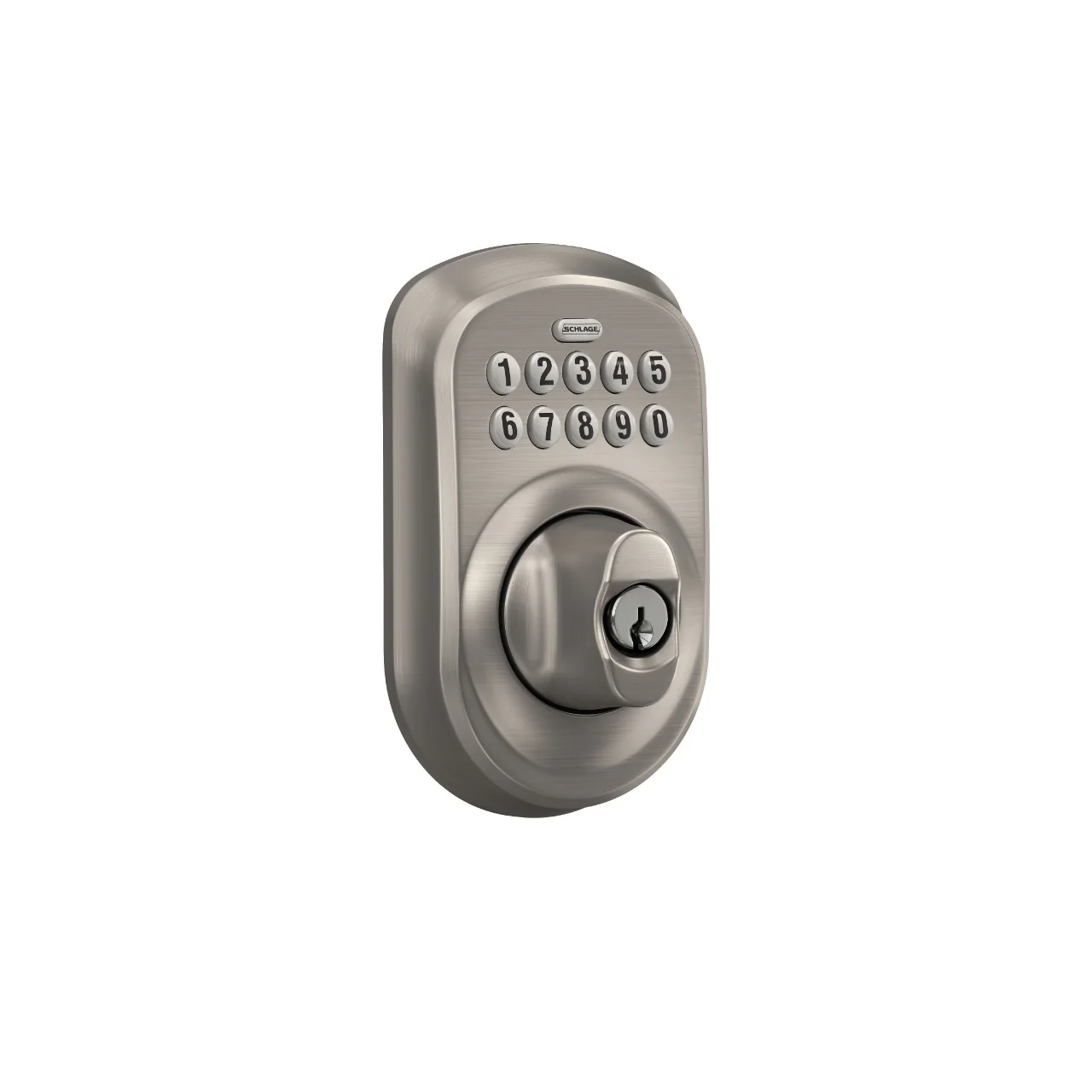 Schlage Plymouth Keypad Electronic Deadbolt – Bright Brass Finish