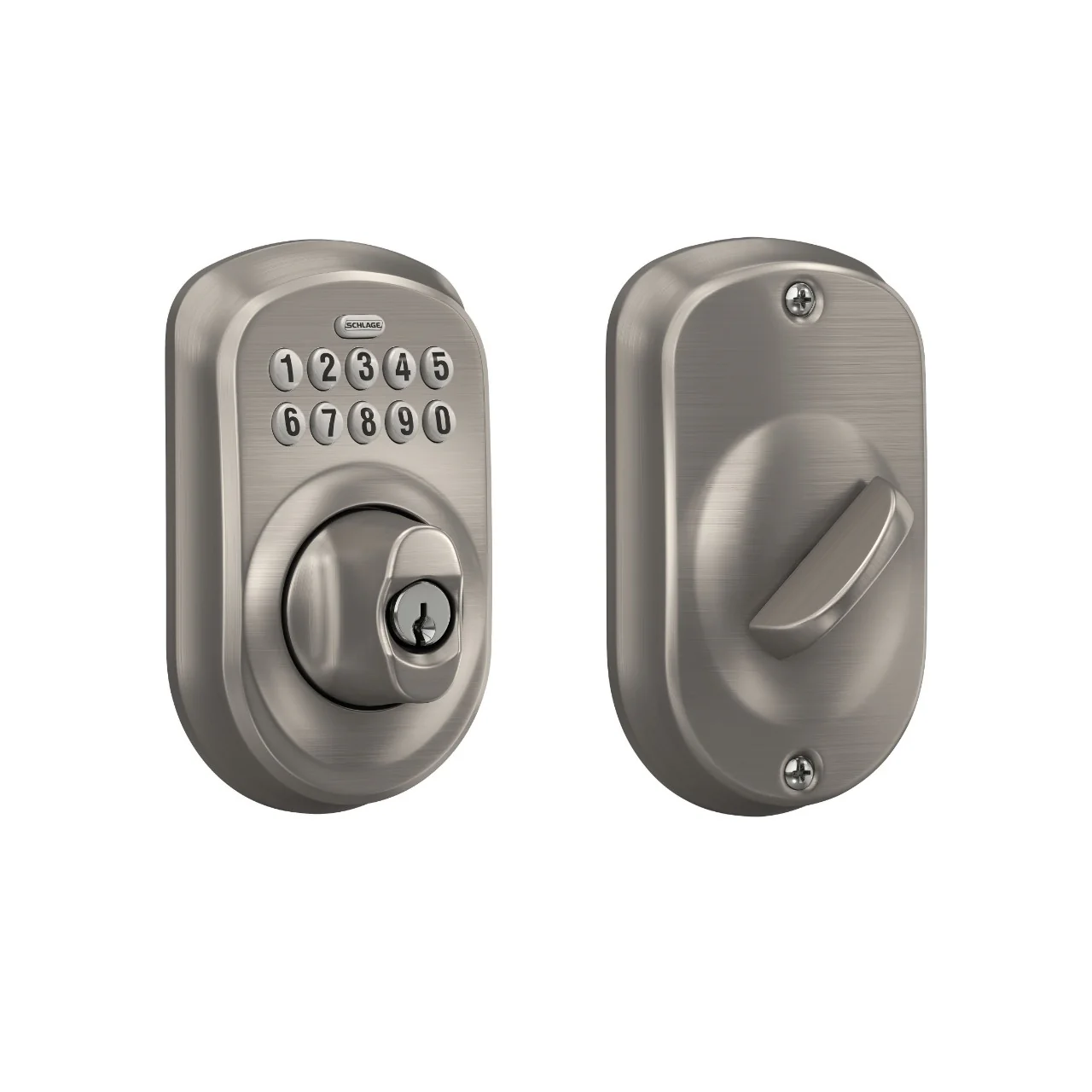 Schlage Plymouth Keypad Electronic Deadbolt – Bright Brass Finish - Image 4
