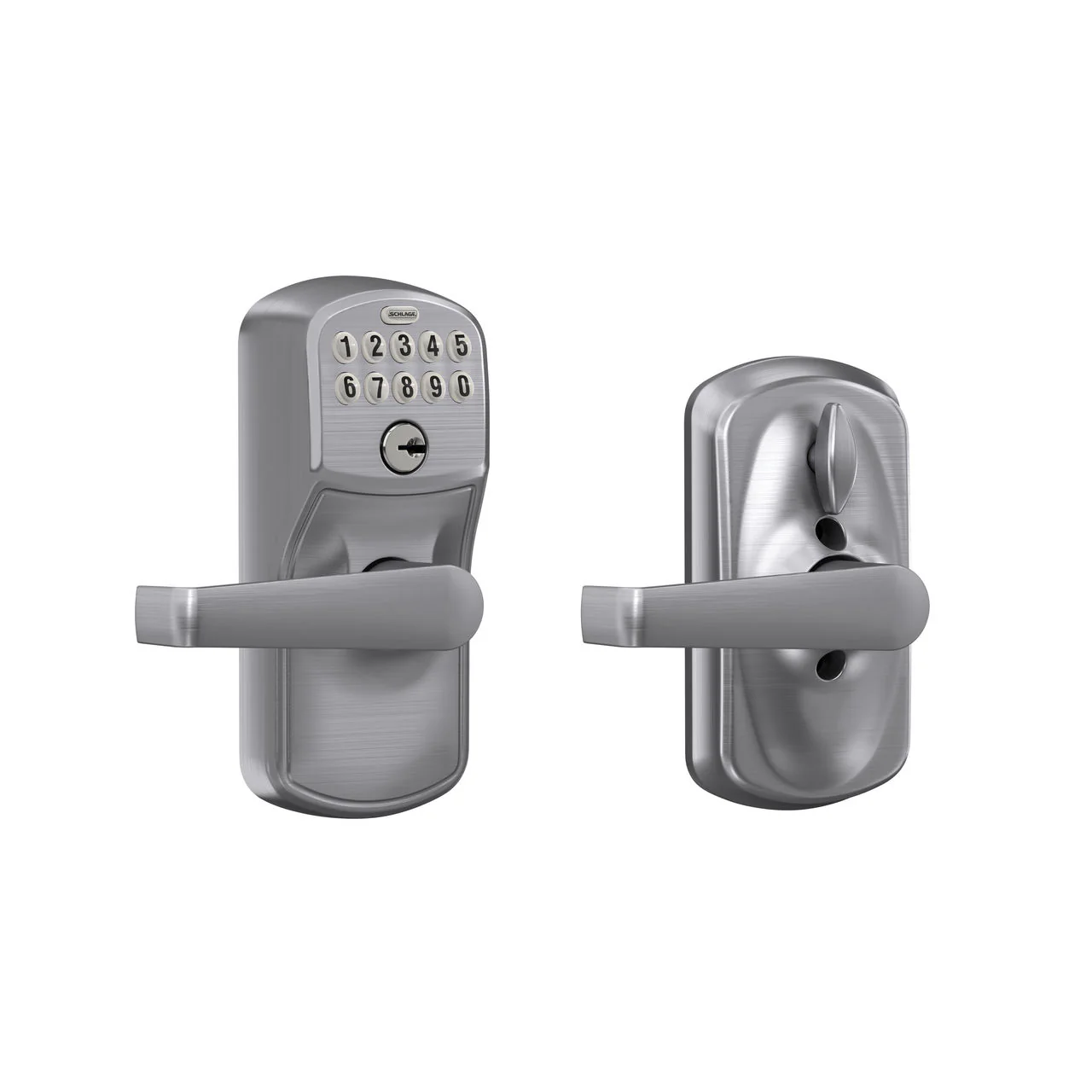 Schlage Plymouth Satin Chrome Electronic Keypad Door Lock with Elan Lever, Flex-Lock - Image 6