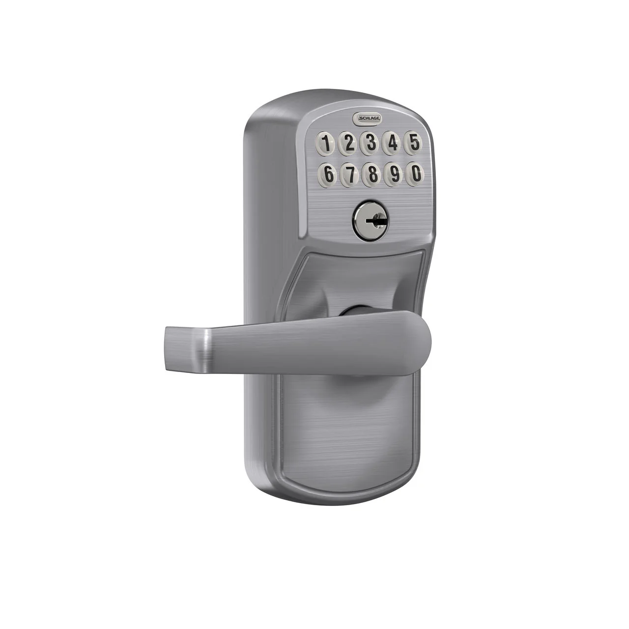 Schlage Plymouth Satin Chrome Keypad Lever with Elan Lever, Flex Lock (FE595PLYFFFELA) - Image 3