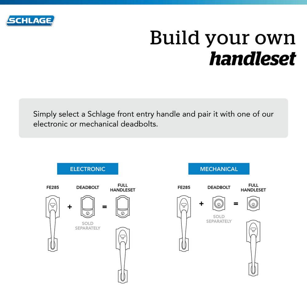 Schlage Plymouth Satin Nickel Entry Door Handle with Right-Handed Flair Lever - Image 6