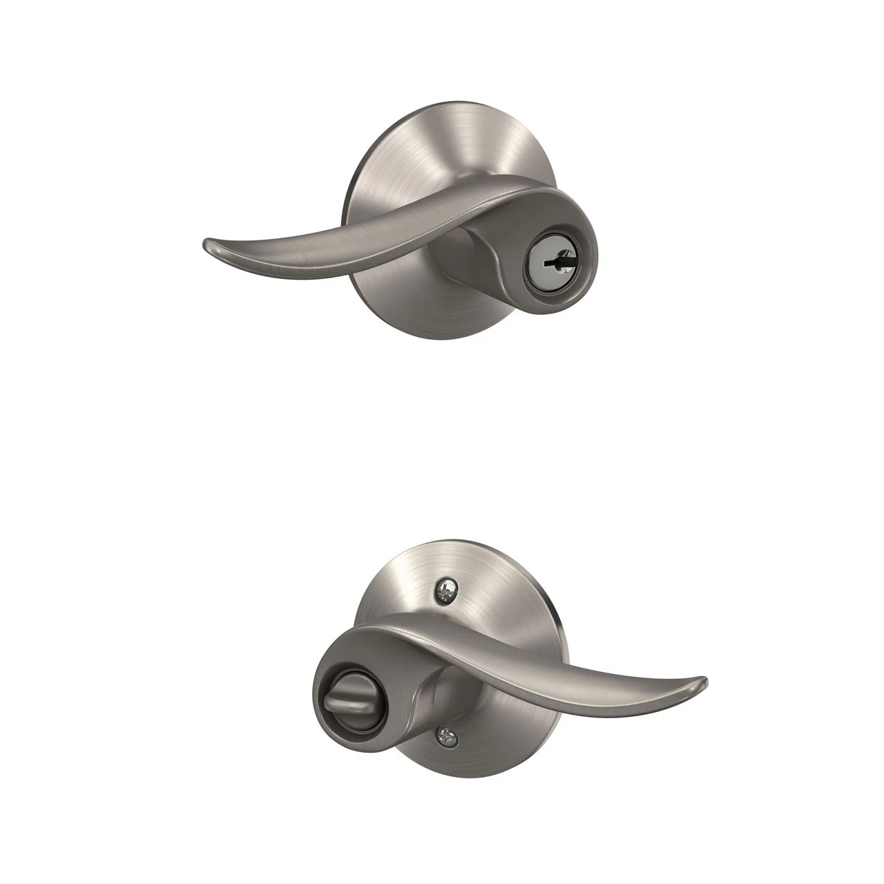 Schlage Sacramento Satin Nickel Keyed Entry Door Lever - Image 4