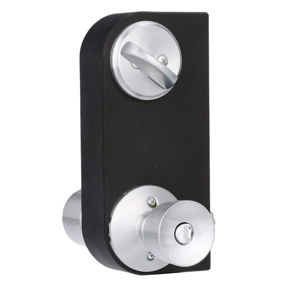 Schlage Satin Chrome Single Cylinder Deadbolt with Bell Entry Door Knob Combo Pack - Image 4