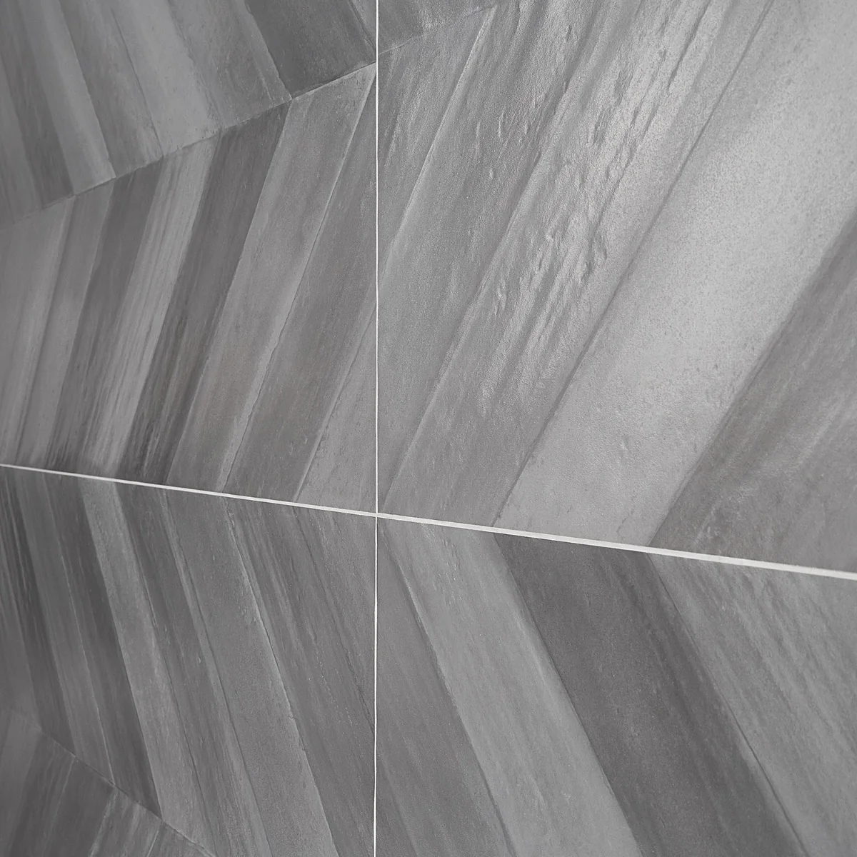 Sculpt Gray Chevron 24x48 Natural Porcelain Tile - Image 5