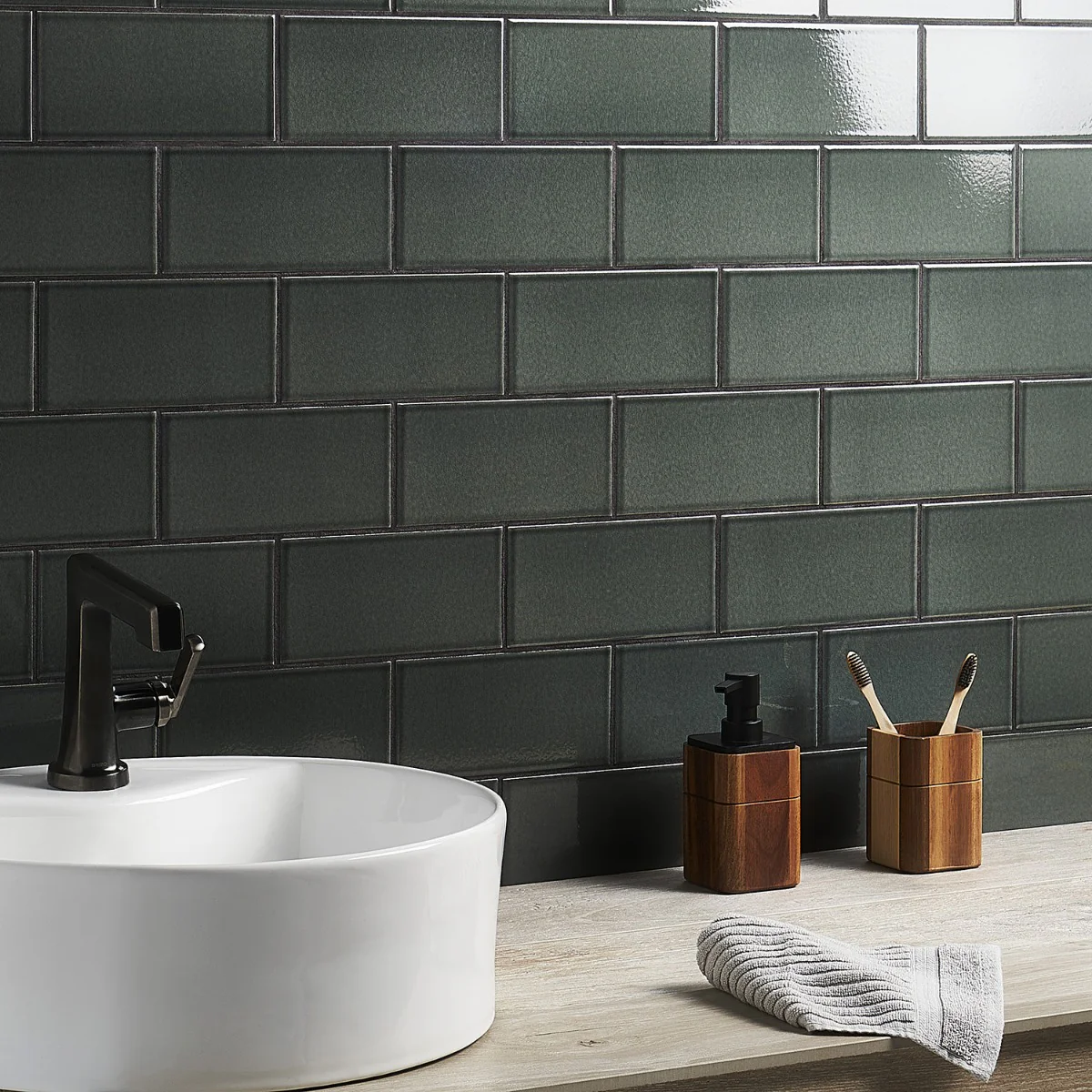 Seaside Ash Gray 4x8 Crackled Glossy Ceramic Tile - Lux Tile - Image 5