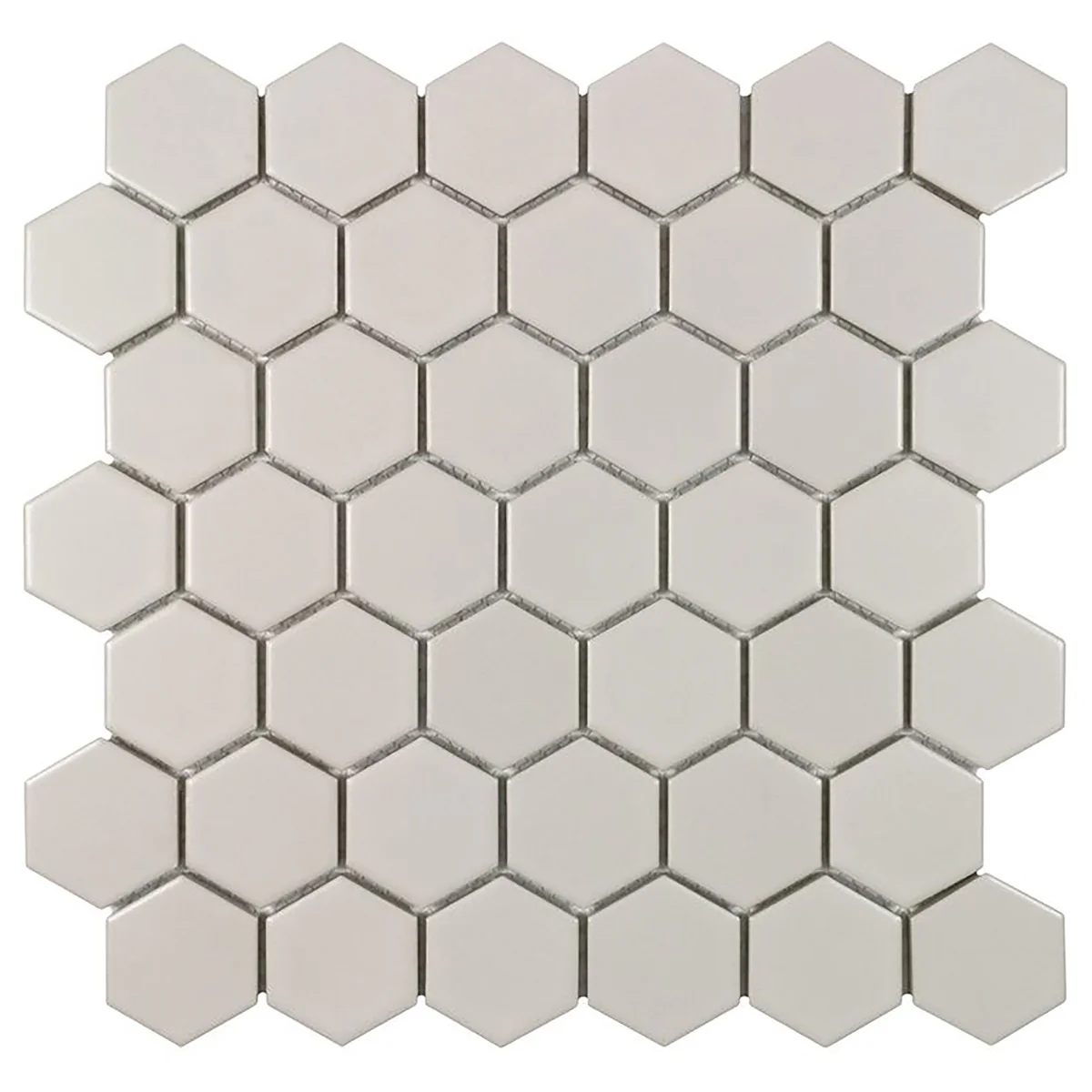 Serenity Taupe Gray 2" Hexagon Matte Porcelain Mosaic Tile