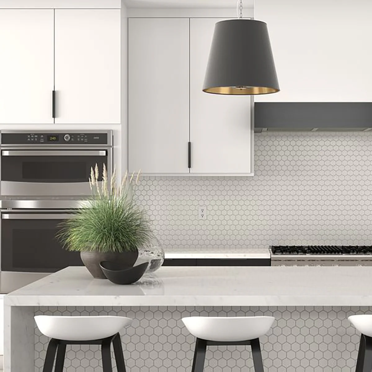 Serenity Taupe Gray 2" Hexagon Matte Porcelain Mosaic Tile - Image 2