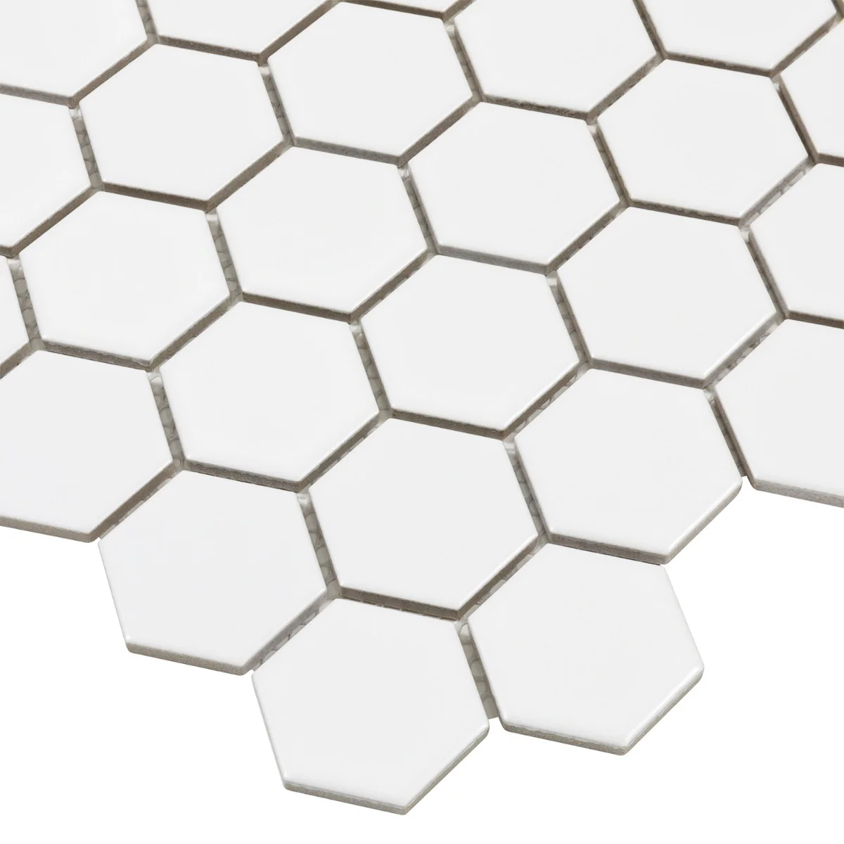 Serenity White 2" Hexagon Matte Porcelain Mosaic Tile by Lux Tile - Image 4