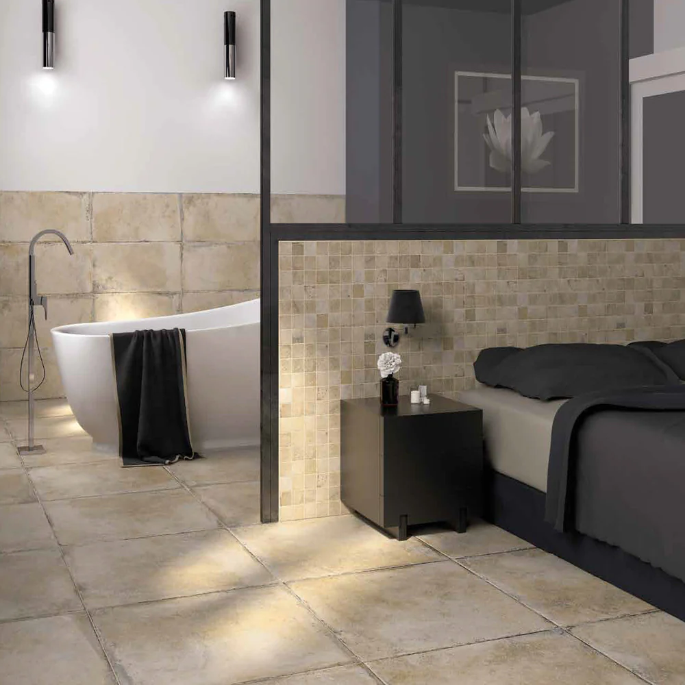 Seville Delfi Beige 12x12 Matte Porcelain Tile - Travertine Look - Image 2