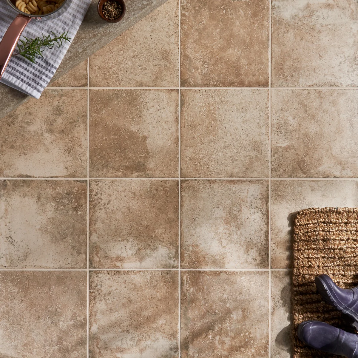 Seville Delfi Beige 12x12 Matte Porcelain Tile - Travertine Look - Image 8