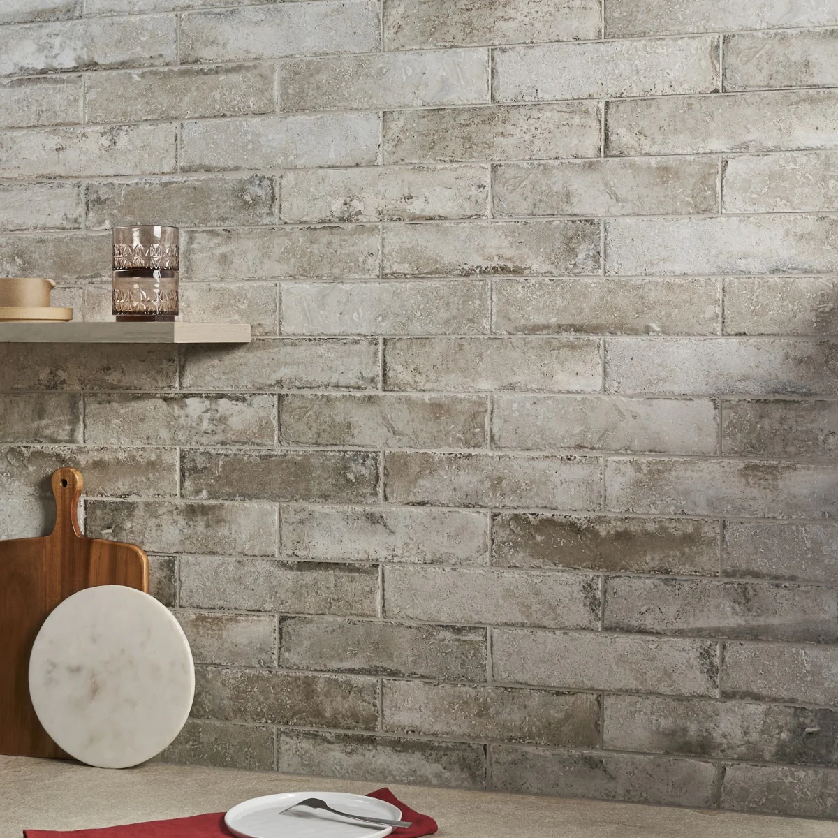 Seville Efeso Gray 3x12 Porcelain Subway Tile - Travertine Look - Image 6