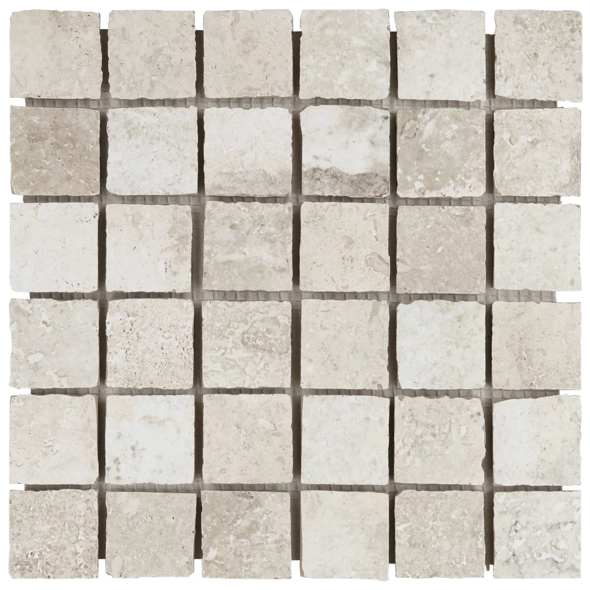 Seville Olimpia White 2x2 Porcelain Mosaic Tile - Travertine Look - Image 8