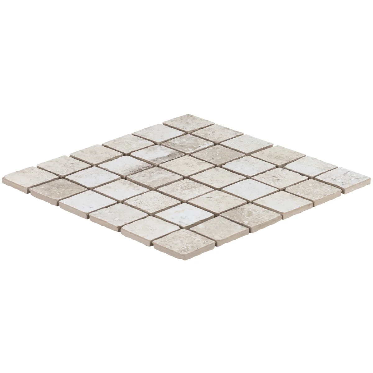 Seville Olimpia White 2x2 Porcelain Mosaic Tile - Travertine Look - Image 9