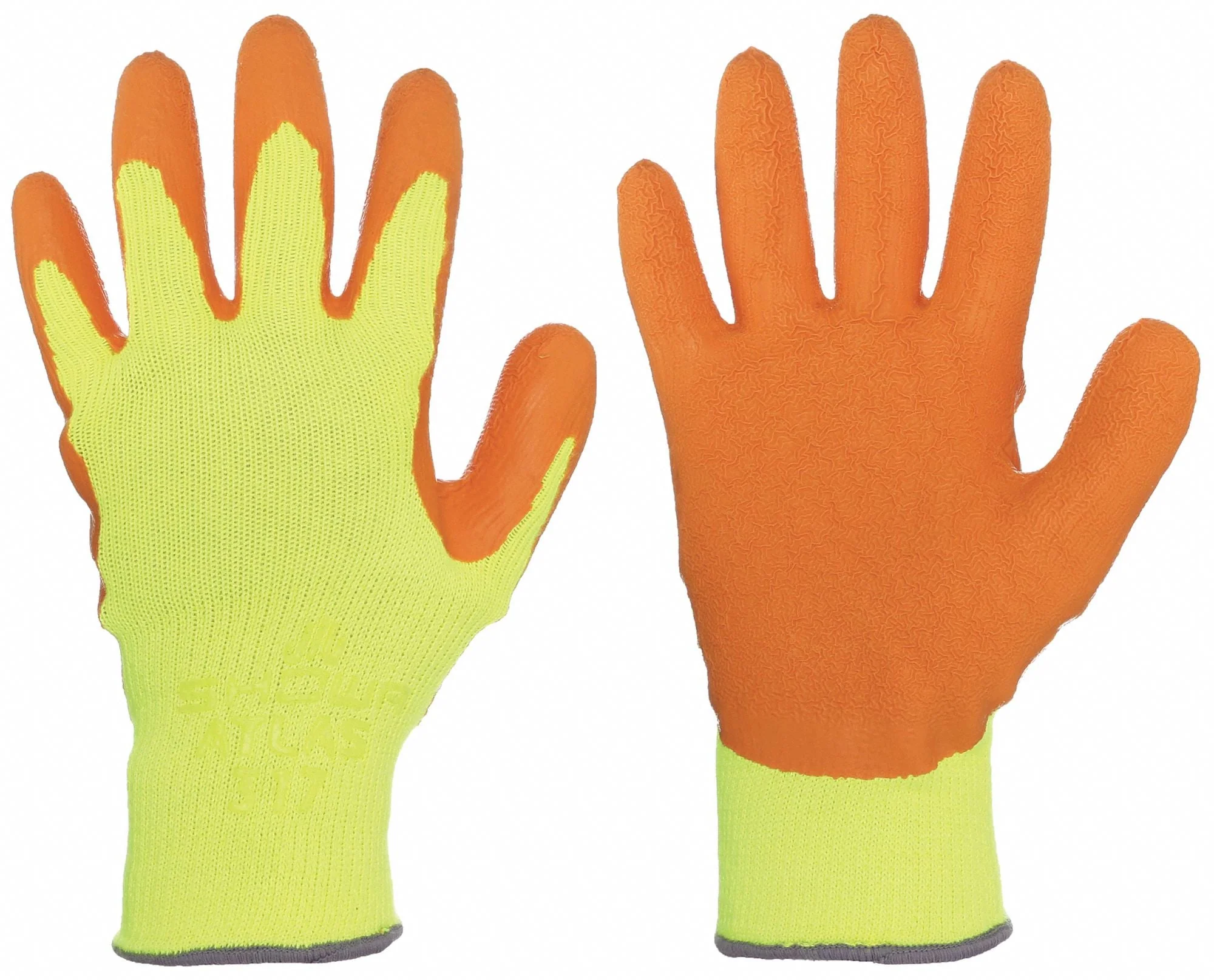 SHOWA Atlas Fit High Visibility Latex Coated Gloves - M (8)