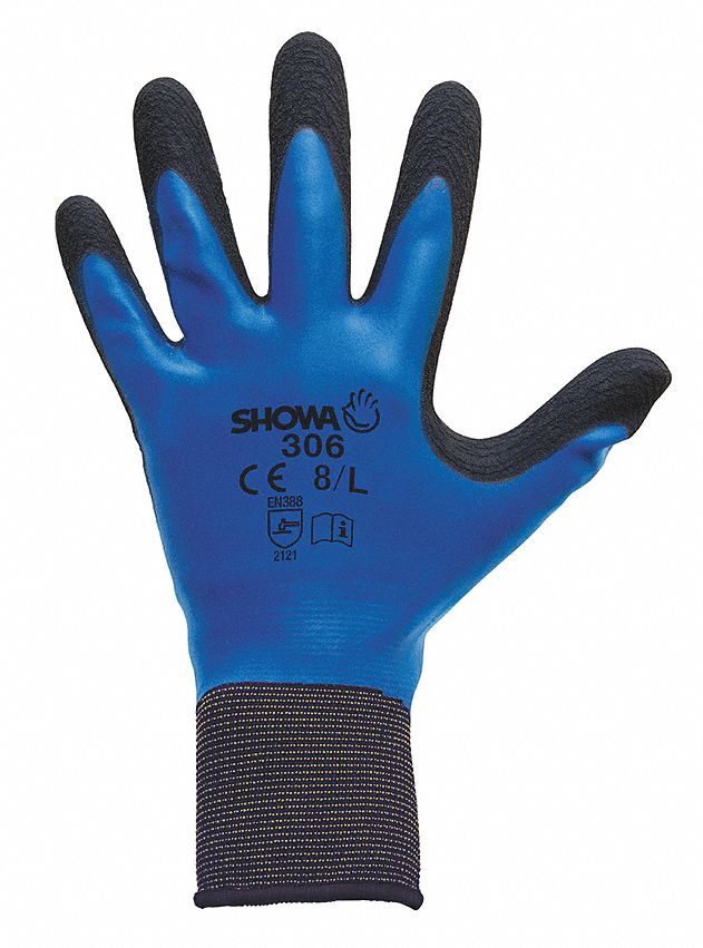 SHOWA Foam Latex Coated Gloves - Size Small (S), Sandy Finish