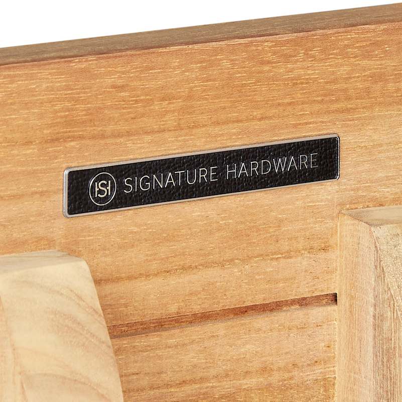 Signature Hardware Aliso 72" Freestanding Teak Double-Basin Vanity Set with Cabinet, Marble Top, and Rectangular Undermount Sinks – Single Faucet Holes - Image 7