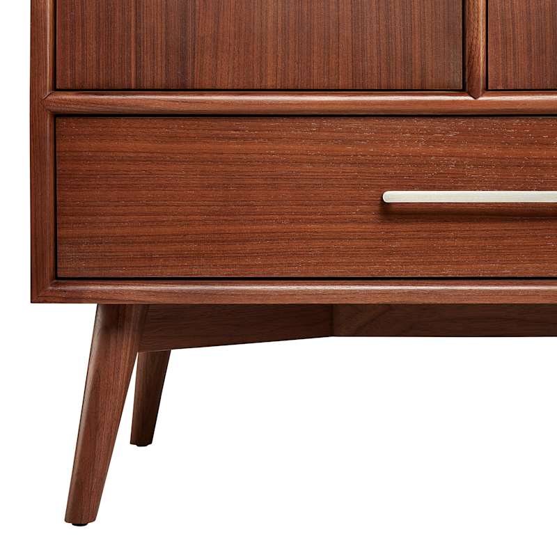 Signature Hardware Novak 60" Double Vanity Set – Mahogany Cabinet, Rectangular Porcelain Sinks, 8" Widespread Faucet Holes - Image 4