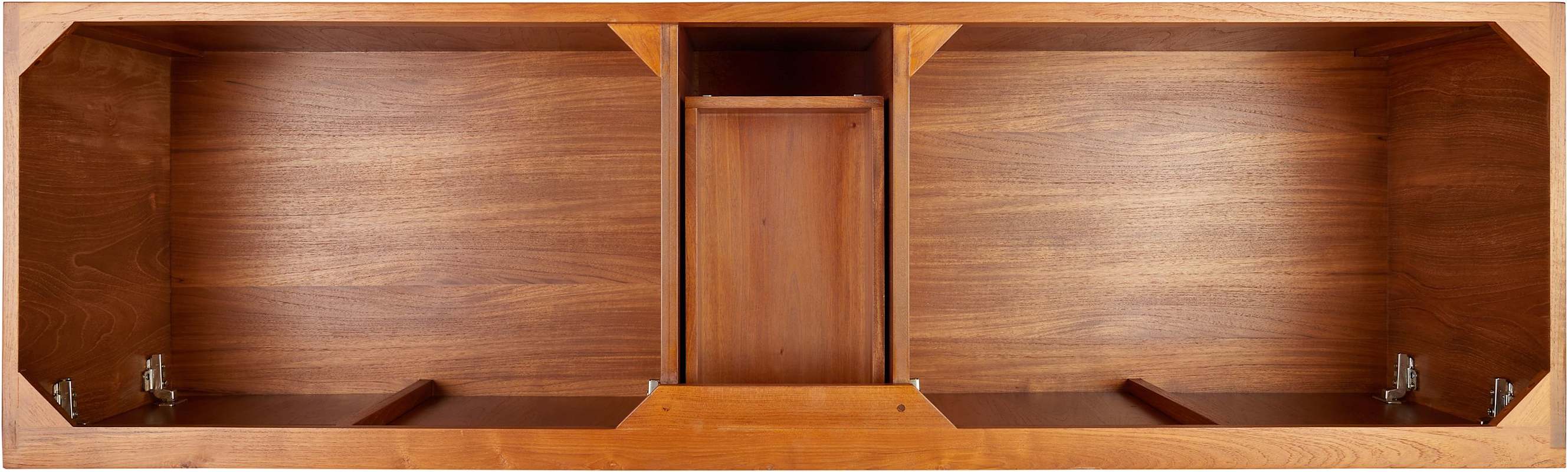 Signature Hardware Novak 72-inch Freestanding Teak Double-Basin Vanity Set with Cabinet, 73-inch Vanity Top, Rectangular Undermount Sinks, Single Faucet Holes - Image 5