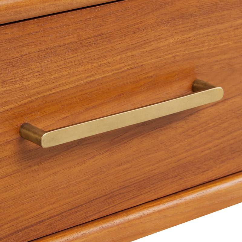Signature Hardware Novak 72-inch Freestanding Teak Double-Basin Vanity Set with Cabinet, 73-inch Vanity Top, Rectangular Undermount Sinks, Single Faucet Holes - Image 7