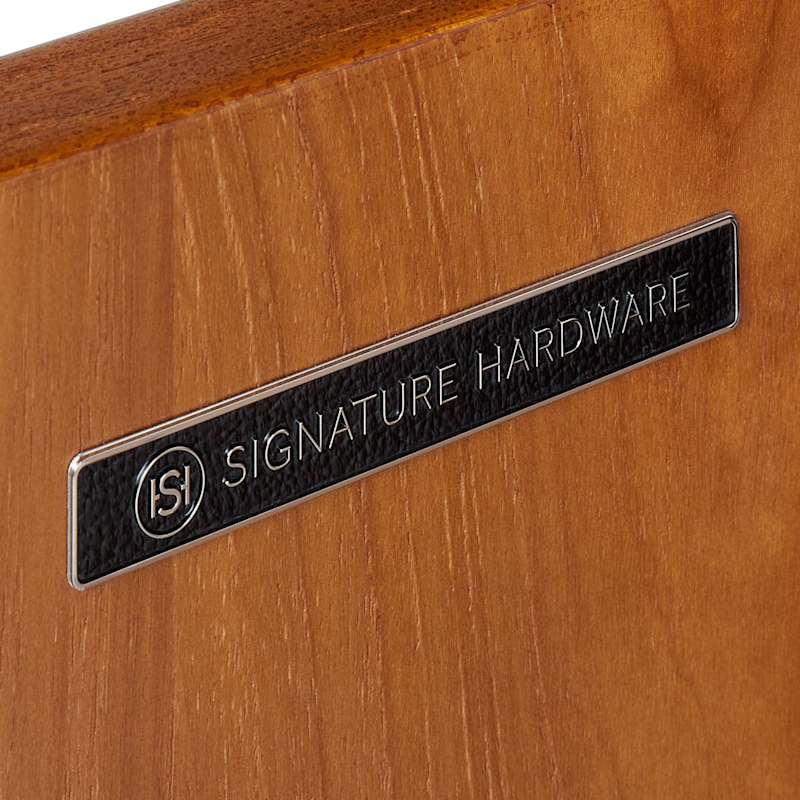 Signature Hardware Novak 72-inch Freestanding Teak Double-Basin Vanity Set with Cabinet, 73-inch Vanity Top, Rectangular Undermount Sinks, Single Faucet Holes - Image 8
