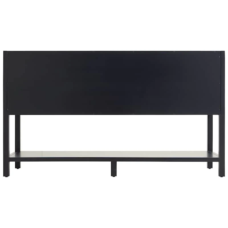 Signature Hardware Robertson 60" Mahogany Wood Double Vanity Cabinet Only – Midnight Navy Blue - Image 5