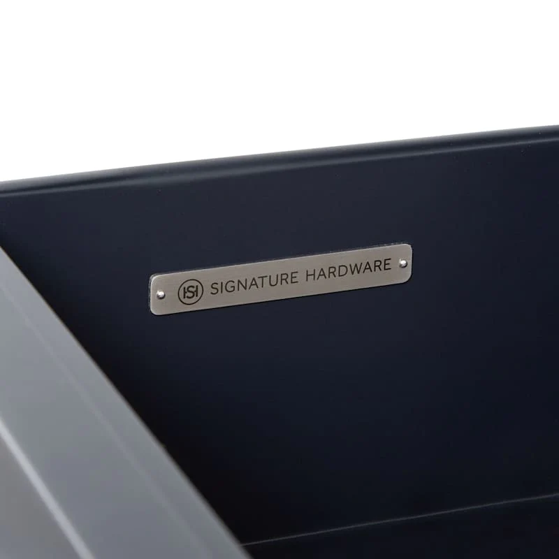 Signature Hardware Robertson 60" Mahogany Wood Double Vanity Cabinet Only – Midnight Navy Blue - Image 7