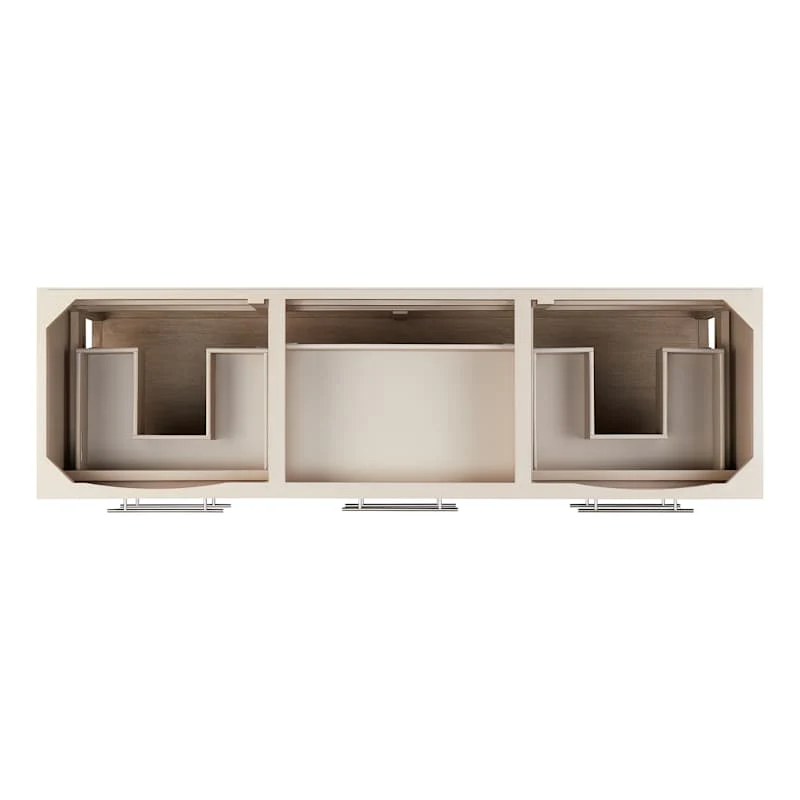 Signature Hardware Robertson 72" Double Vanity Set – Brushed White Mahogany Cabinet, Quartz Top, Rectangular Undermount Sinks, 8" Widespread / 1-1/2" Faucet Holes - Image 4