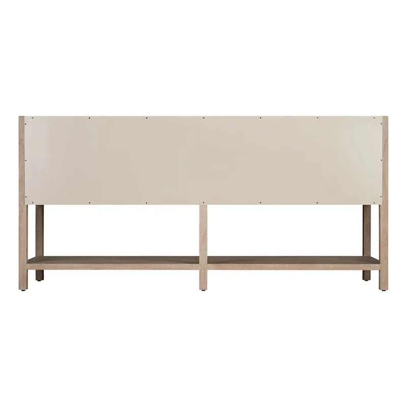 Signature Hardware Robertson 72" Double Vanity Set – Brushed White Mahogany Cabinet, Quartz Top, Rectangular Undermount Sinks, 8" Widespread / 1-1/2" Faucet Holes - Image 5