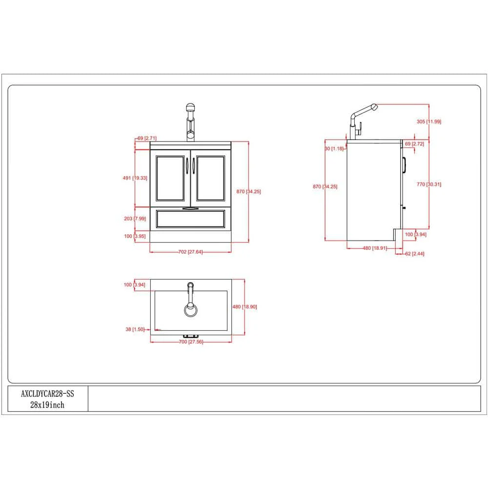 Simpli Home Cardinal 28-Inch Utility Laundry Sink with Cabinet - Pure White - Image 10