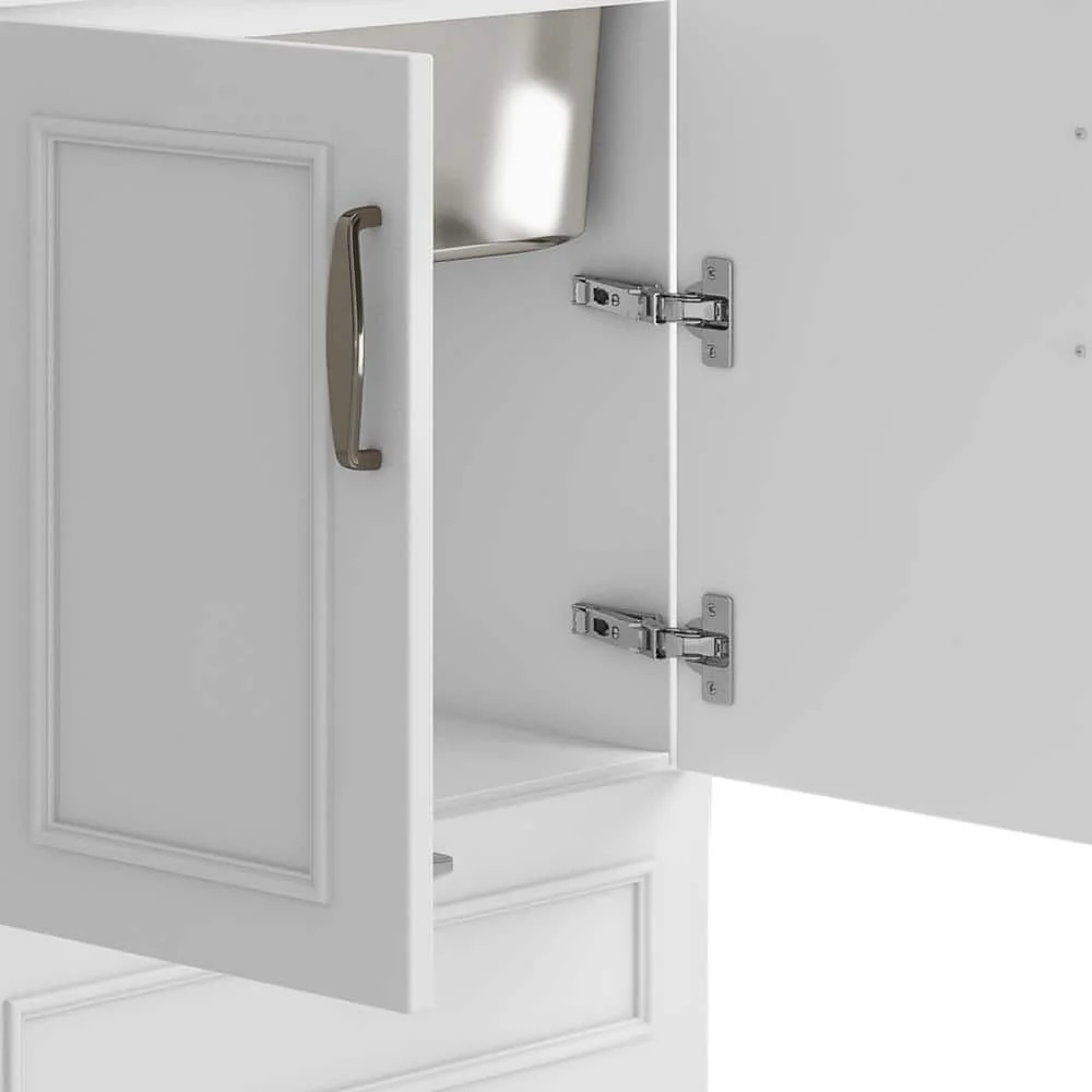 Simpli Home Cardinal 28-Inch Utility Laundry Sink with Cabinet - Pure White - Image 5