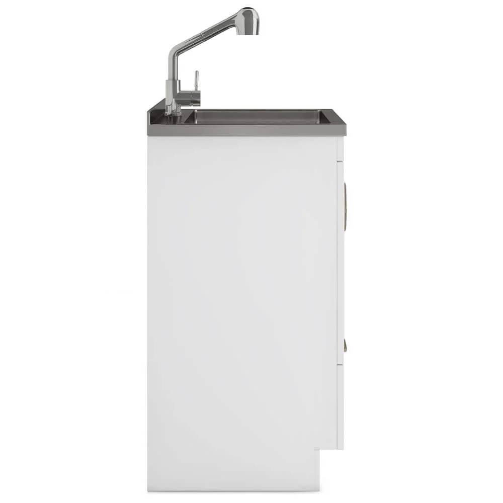 Simpli Home Cardinal 28-Inch Utility Laundry Sink with Cabinet - Pure White - Image 7